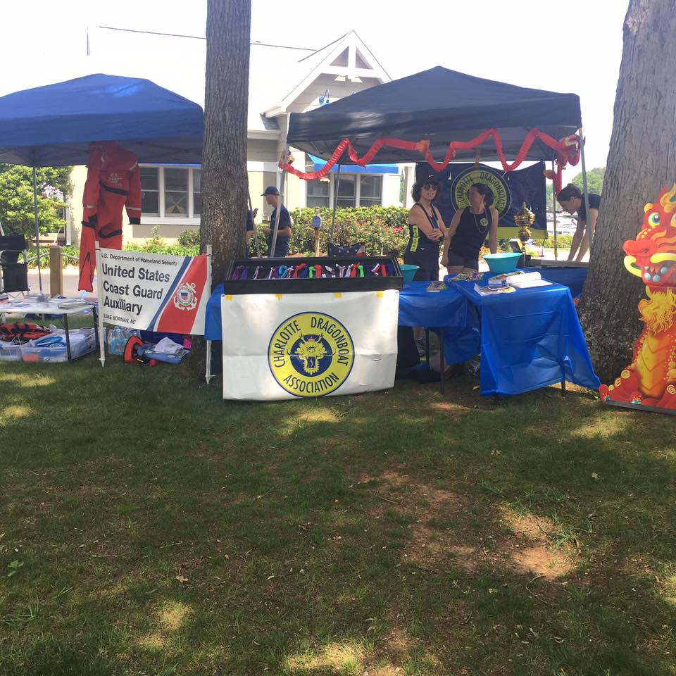 Charlotte Dragon Boat Booth and Staff at Kings Point Boating Festival