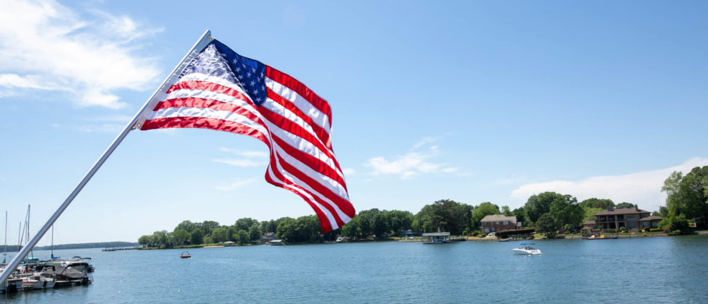 American Flag Above Lake Norman