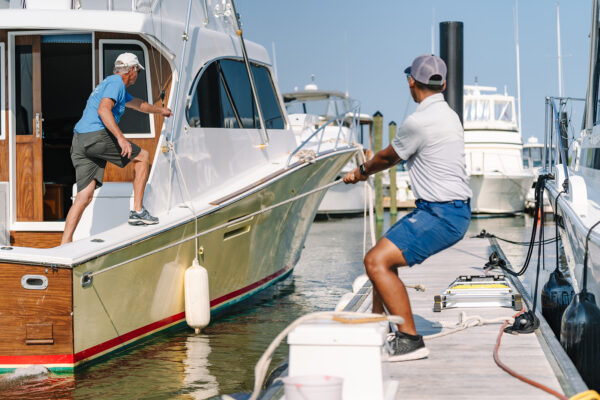 boat docking at southport