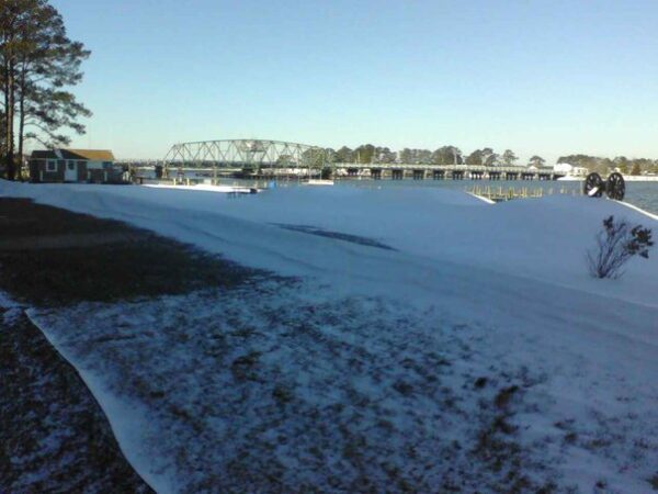 Snow at Morningstar Marinas Gwynns Island