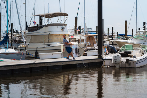 boat docking at southport